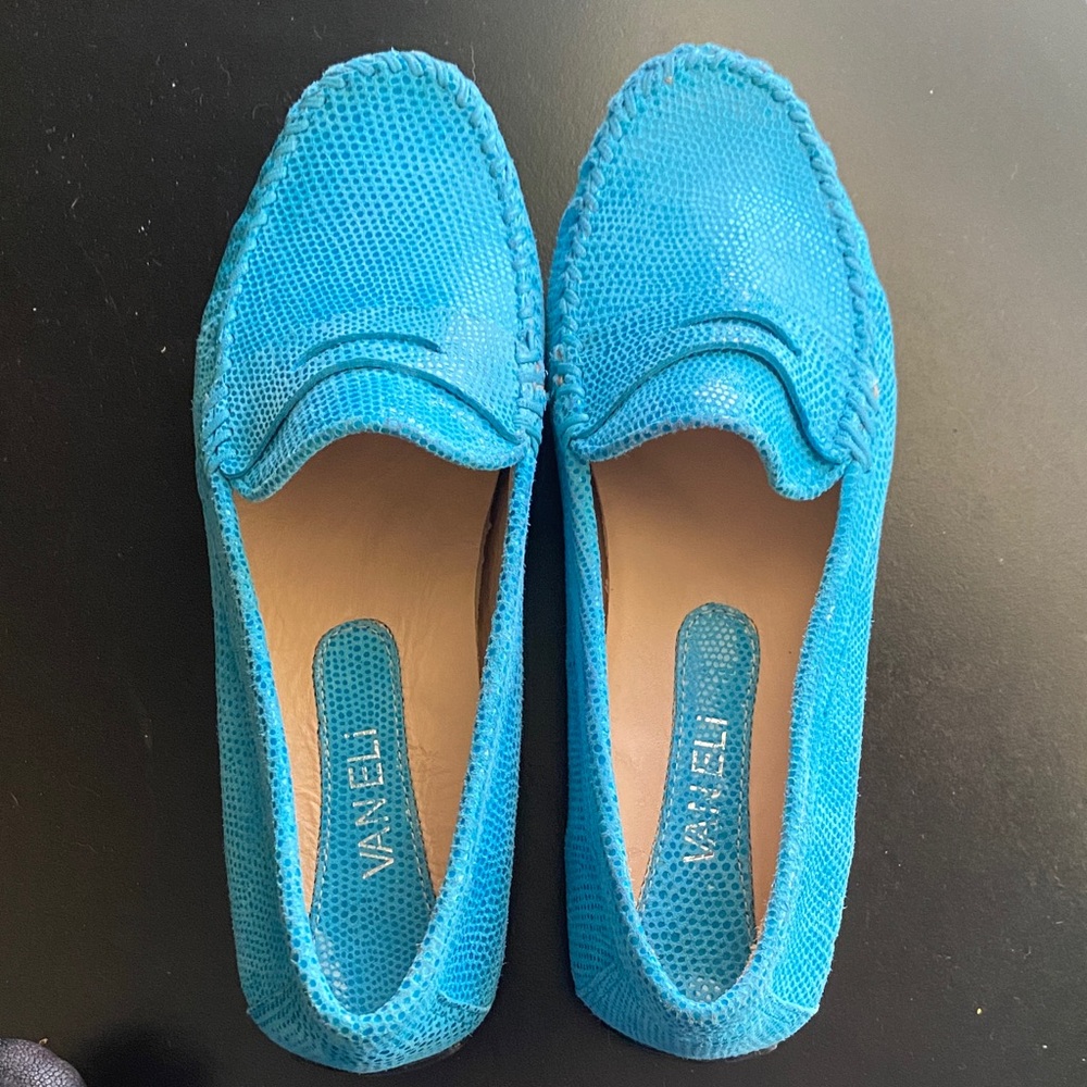 Vaneli Bright Turquoise Slip-On Loafers